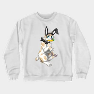 Bobtail BunnyCat: Cream Bicolor Tabby (Black) Crewneck Sweatshirt